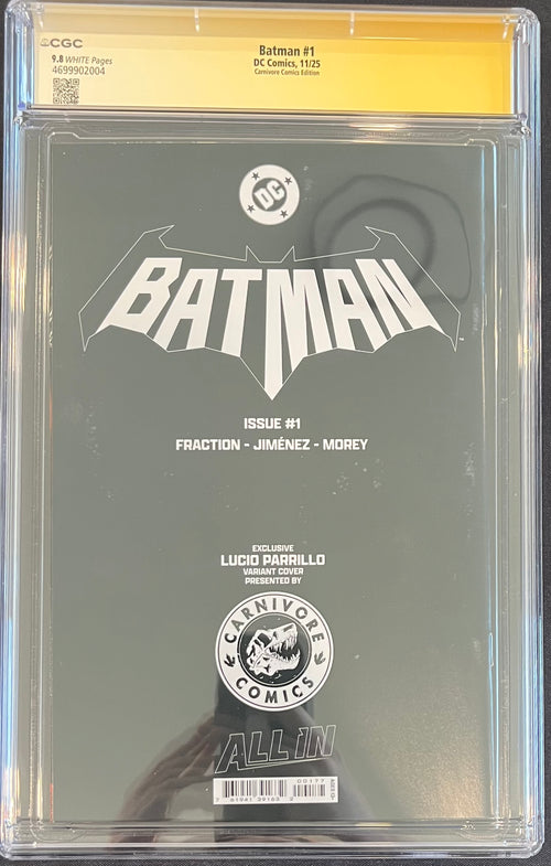 Batman #1 Signed by Lucio Parrillo CGC 9.8